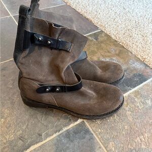 Rag and Bone brown suede moto boots